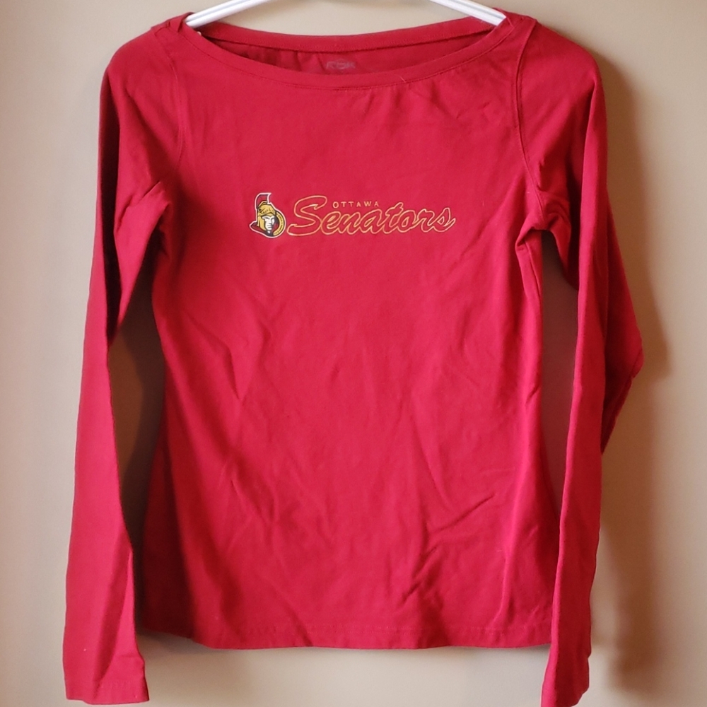 Womens boatneck red ottawa senators top